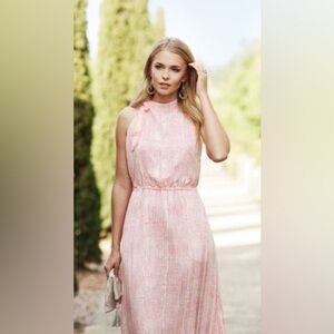 NWT Banana Republic Bow Neck Maxi Dress Red& White Geometric Pattern size XL/T